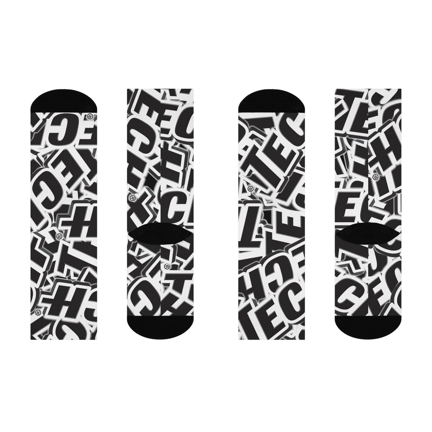 (TECH) Logo STICKER-BOMB Cushioned Crew Socks