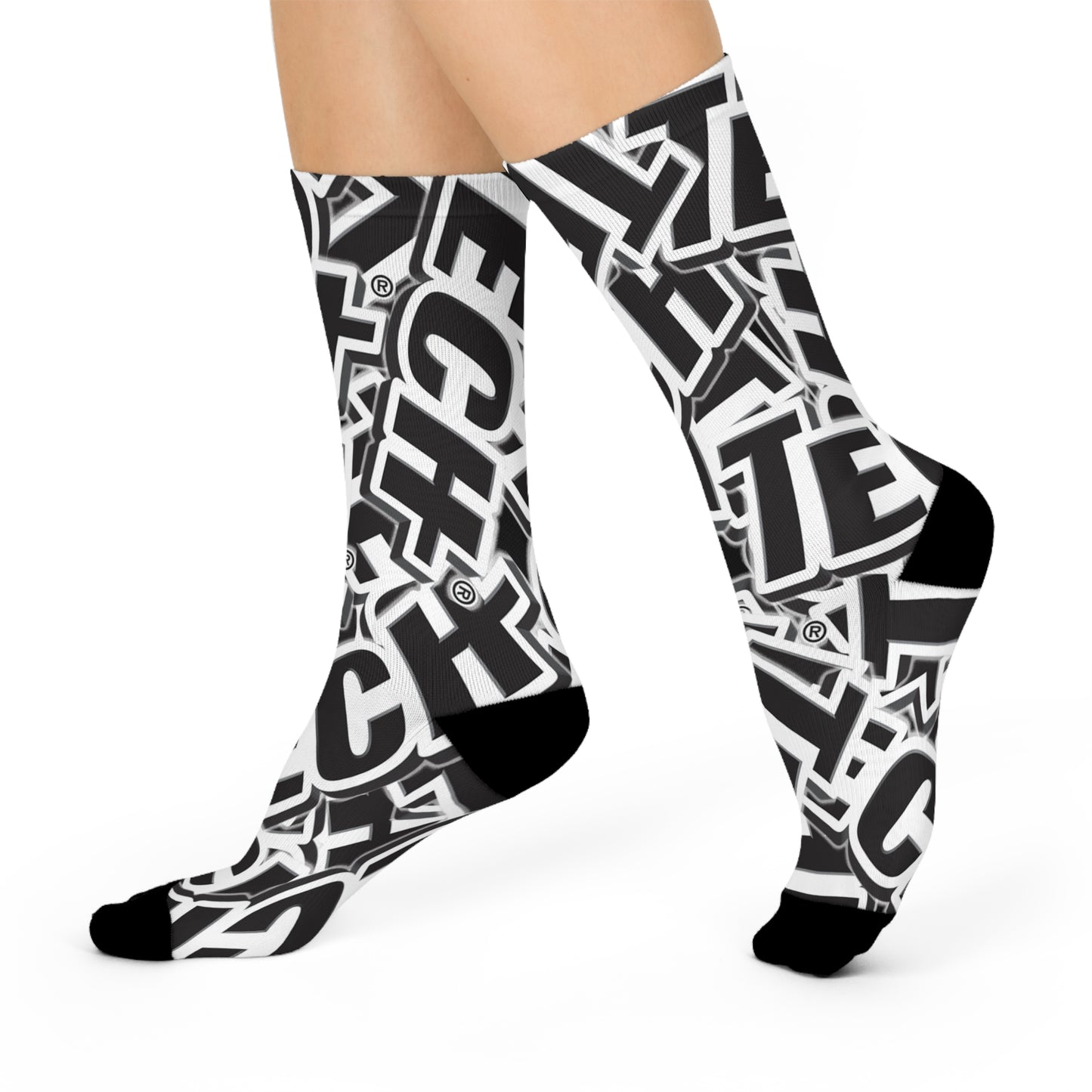 (TECH) Logo STICKER-BOMB Cushioned Crew Socks