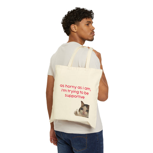 ZKILLASHERTZ   Sad Cat Canvas Tote Bag