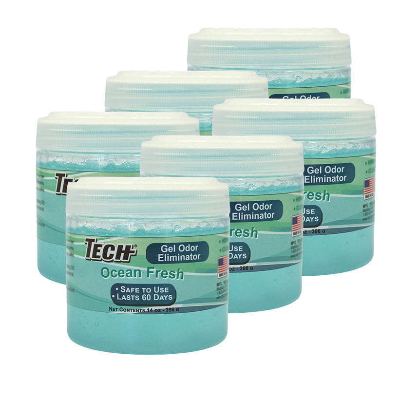 TECH Gel Odor Eliminator - Ocean Fresh 6 pk