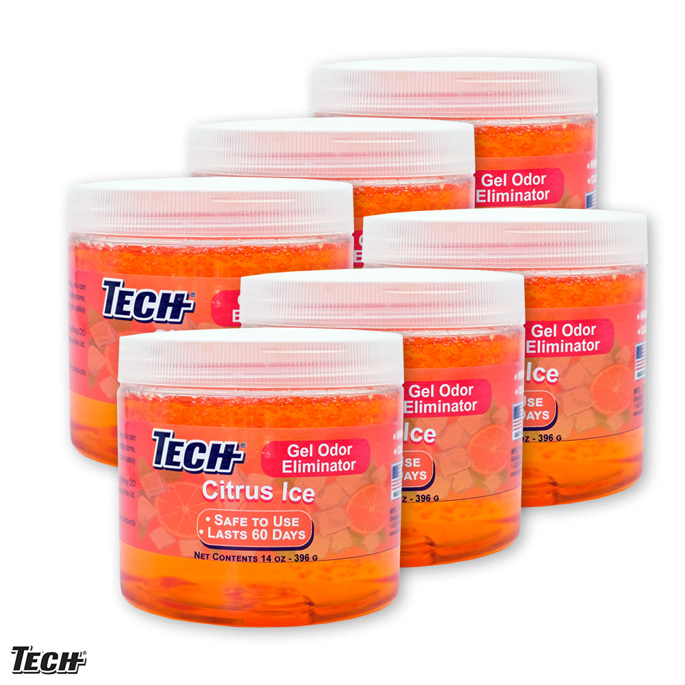 TECH Gel Odor Eliminator 14 oz Citrus Ice - 6 pk