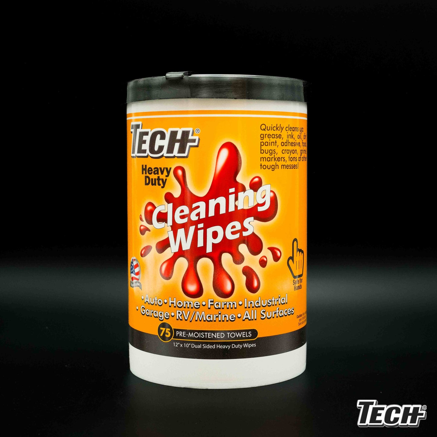 TECH Heavy Duty Cleaning Wipes 75 Ct
