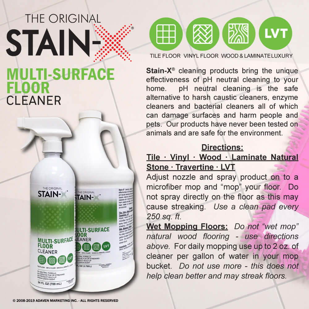 Stain-X Multi-Surface Floor Cleaner Directions