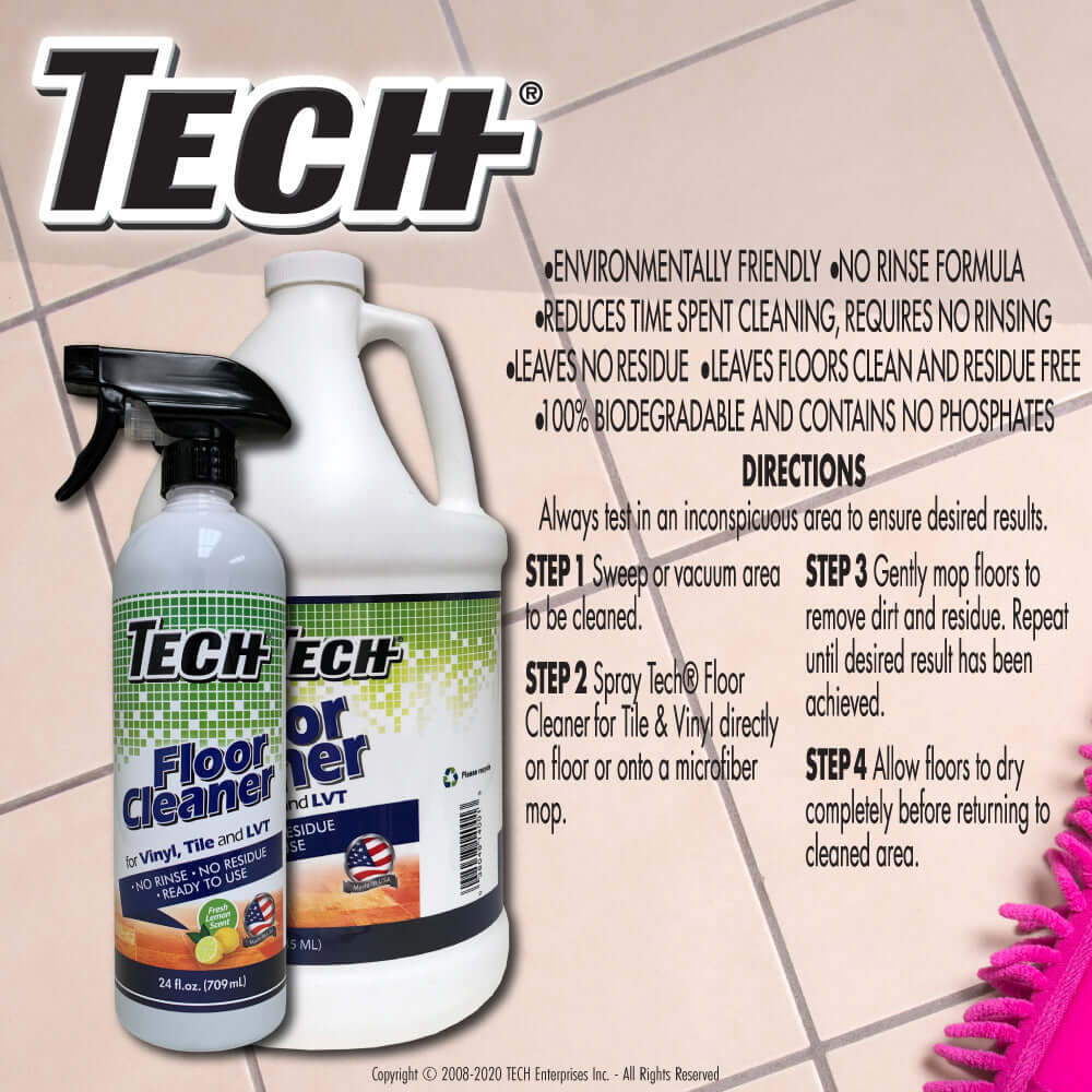 TECH Tile & Vinyl Floor Cleaner Directions