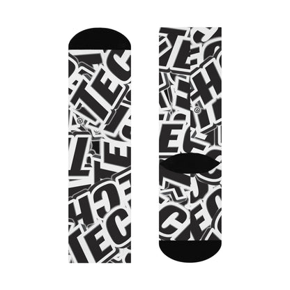 (TECH) Logo STICKER-BOMB Cushioned Crew Socks