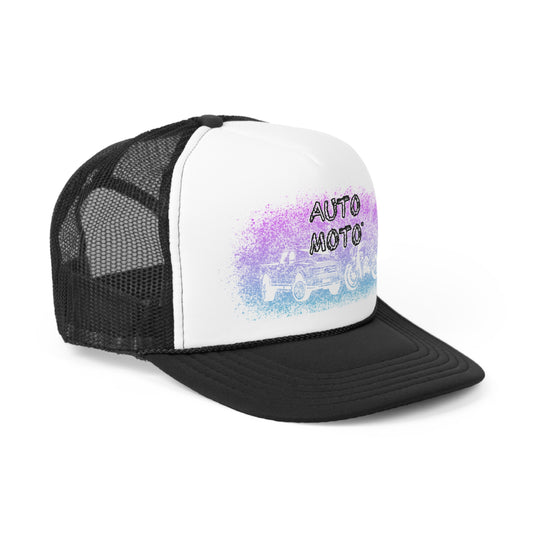 AUTO-MOTO Spray-Paint Logo Trucker Caps