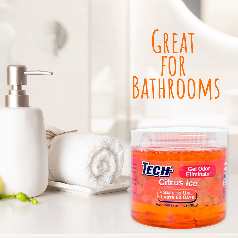 TECH Gel Odor Eliminator - Citrus Ice in Bathroom