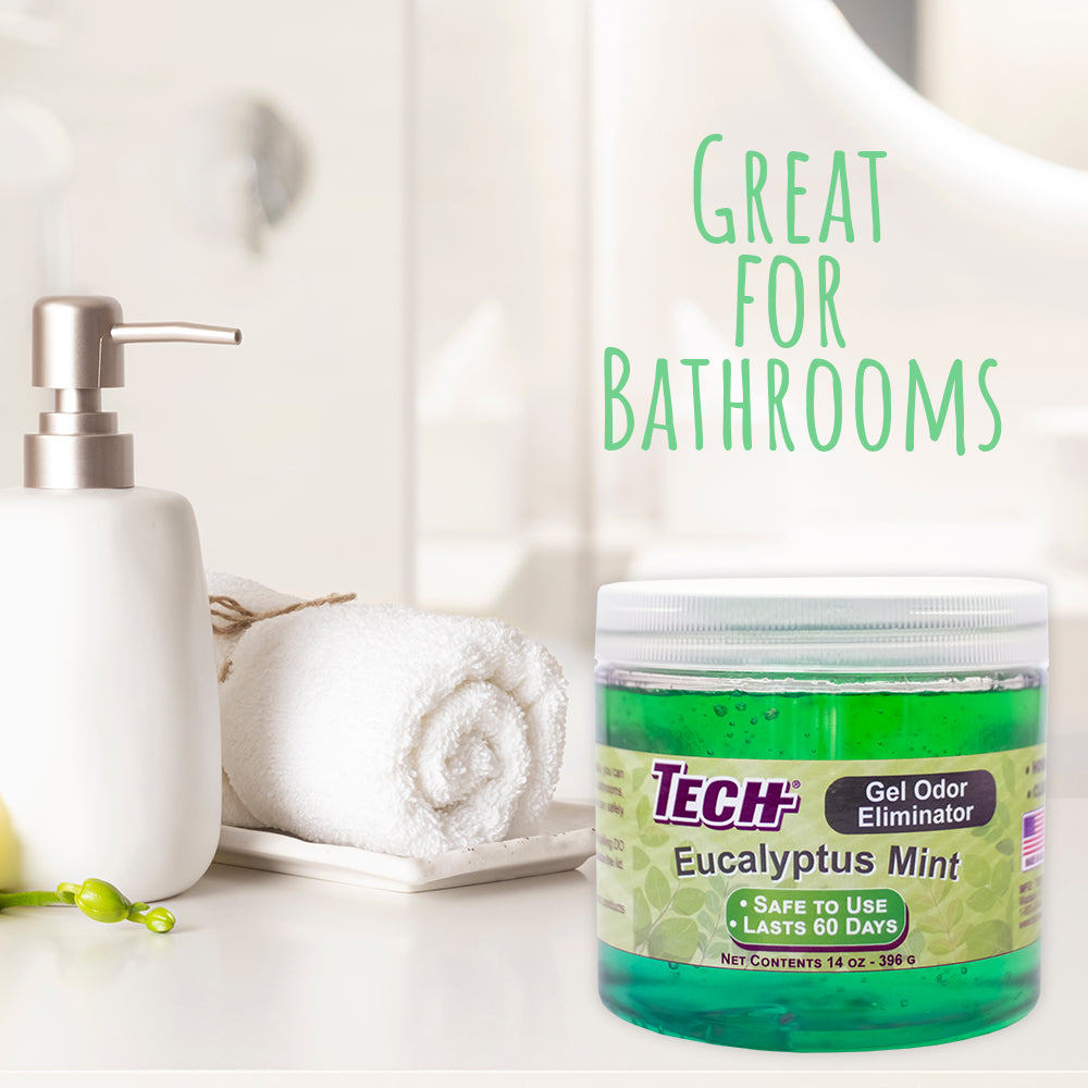 TECH Gel Odor Eliminator - Eucalyptus Mint in Bathroom