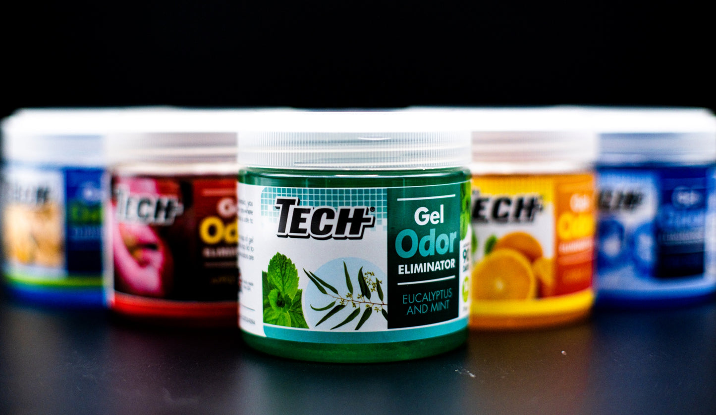 TECH Gel Odor Eliminator Eucalyptus Mint 14 oz - 3 pk - For Homes and Other Indoor Uses - Odor Absorber to Freshen Up Your Space