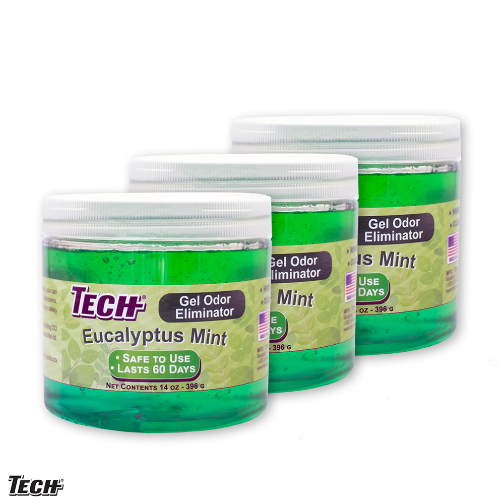 TECH Gel Odor Eliminator 14 oz Eucalyptus Mint - 3 pk