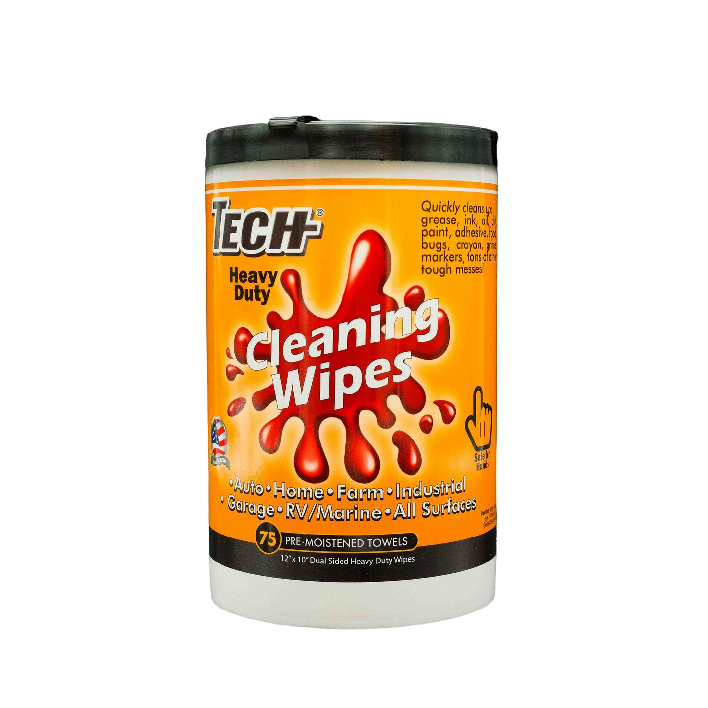 TECH Heavy Duty Cleaning Wipes 75 CT