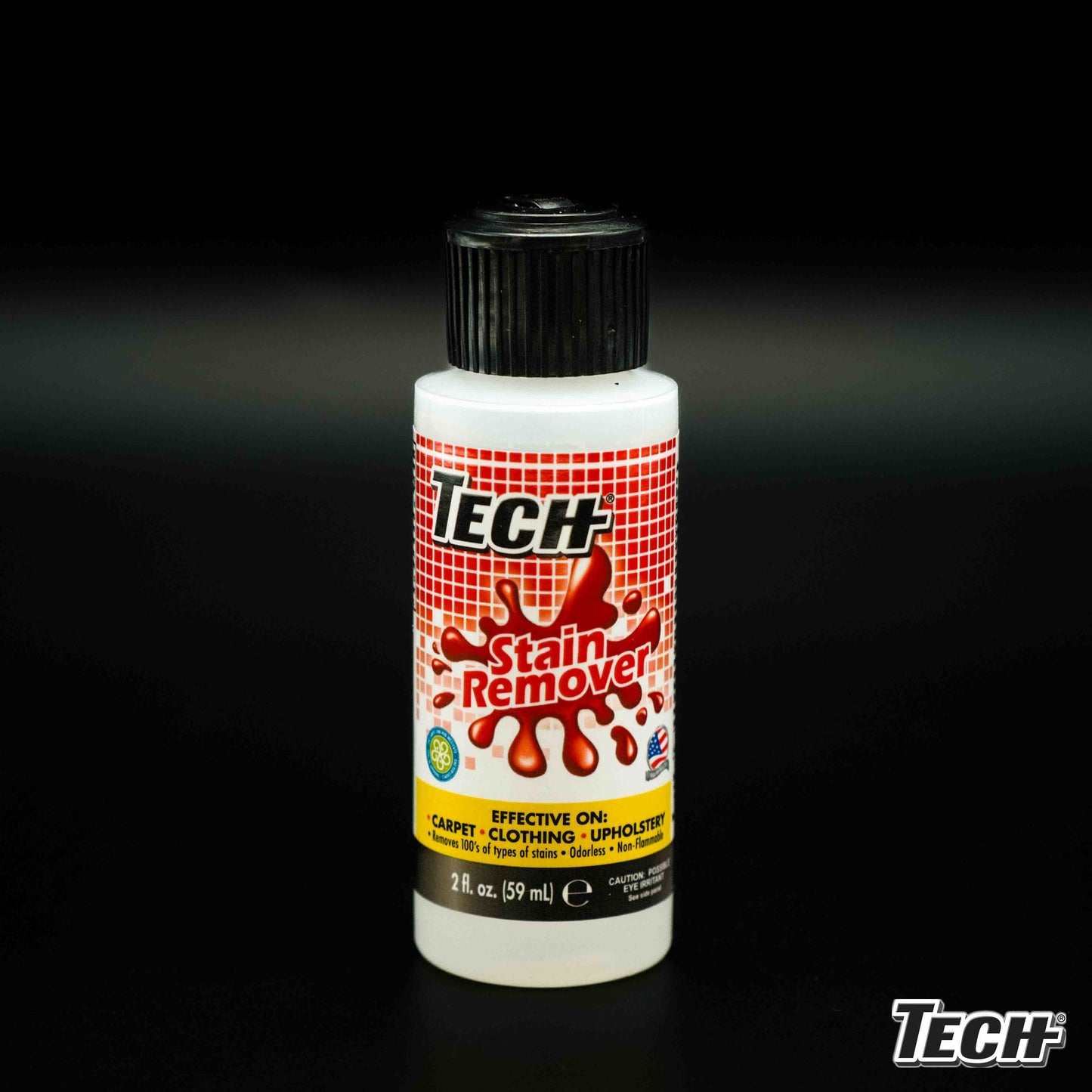 TECH Stain Remover 2 - 2 oz Bottles - Effective Stain Remover for Carpet, Clothing, Laundry, Upholstery and Other Washable Fabrics