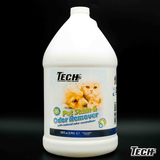 TECH Pet Stain & Odor Remover 128 oz - For The Toughest Pet Stains & Odors On Carpet And Upholstery Works Without Enzymes