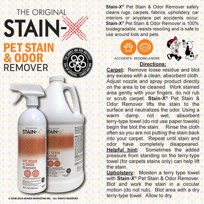 Stain-X Pet Stain & Odor Remover Directions 