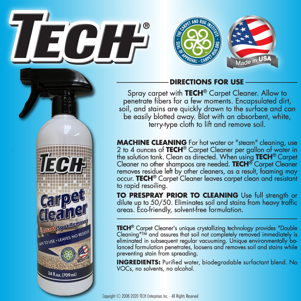 TECH Carpet Cleaner & Instant Spot Remover Directions