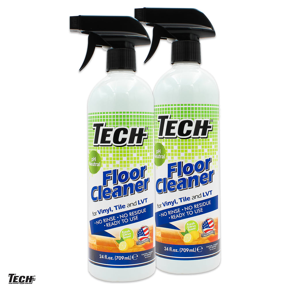 TECH Floor Cleaner For Tile, Vinyl & LVT Floors 24 oz - 2 pk - pH Balanced Low Streak Formula