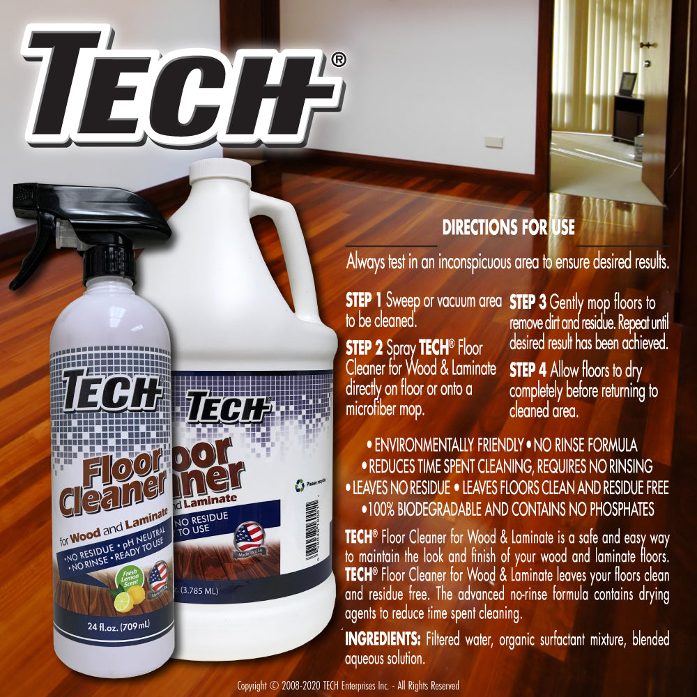 TECH Wood & Laminate Floor Cleaner Gallon 4 pk