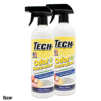 TECH Odor Neutralizer Spray 24 oz -2 pk - Spray Odor Neutralizer for Fabrics, Athletic Bags, Garbage Cans, Smoke, and 100's of Other Offensive Odors
