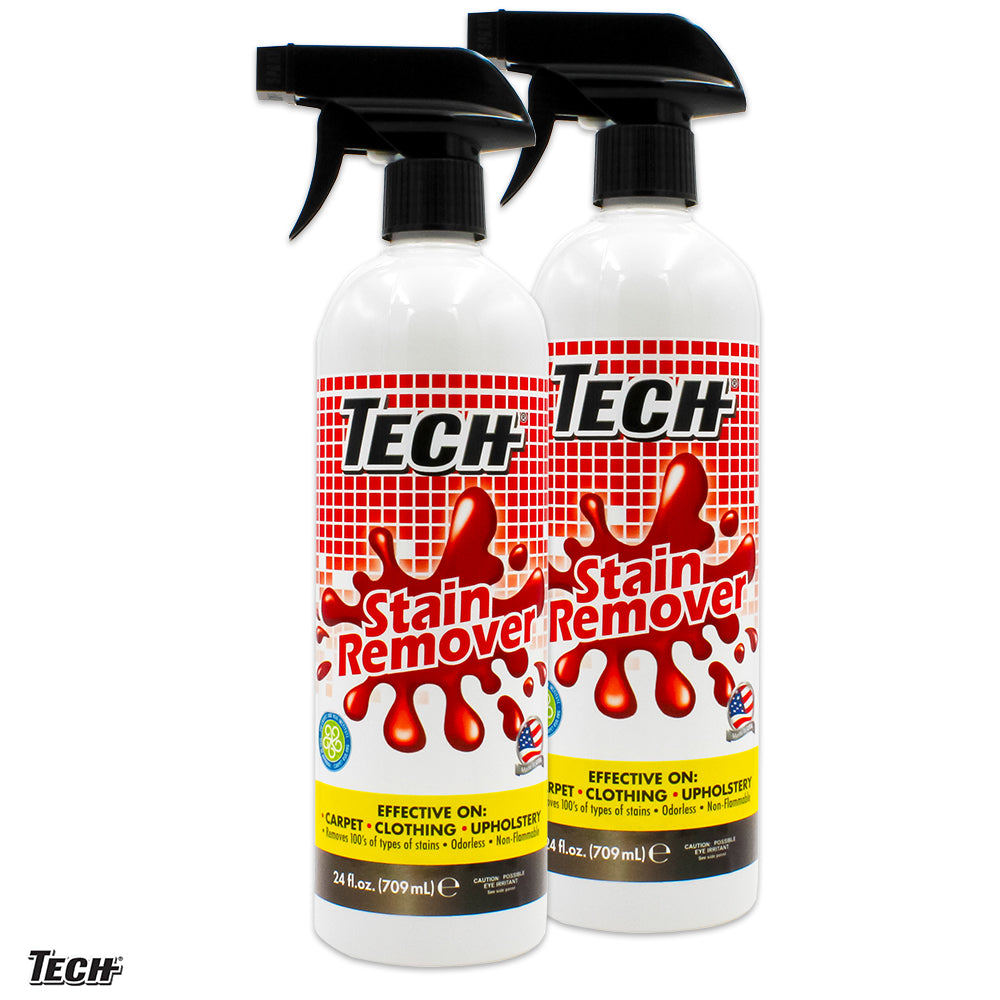 TECH Stain Remover 2 - 24 oz Bottles - Effective Stain Remover Spray for Carpet, Clothing, Laundry, Upholstery and Other Washable Fabrics
