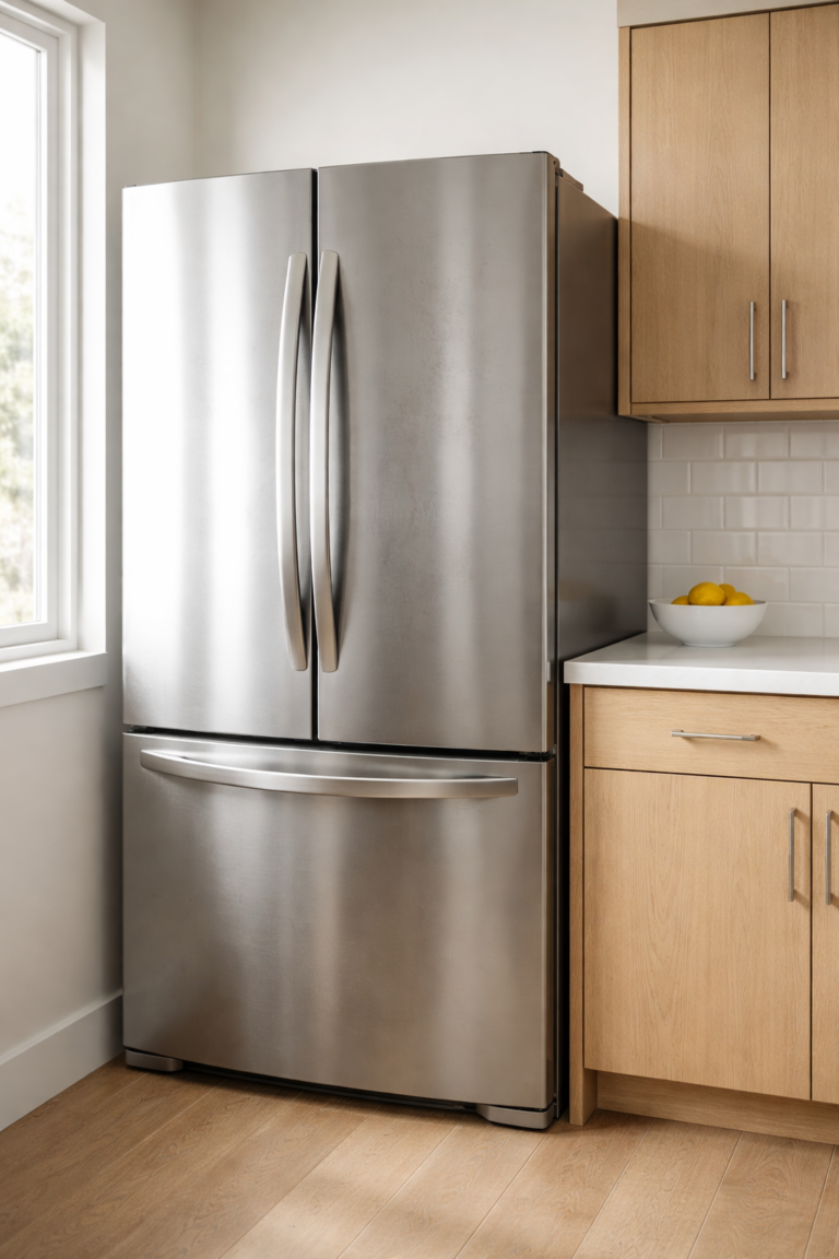 Streak-free stainless steel French door refrigerator